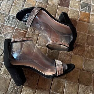 Top moda Elegant Black and Silver Women's Heels